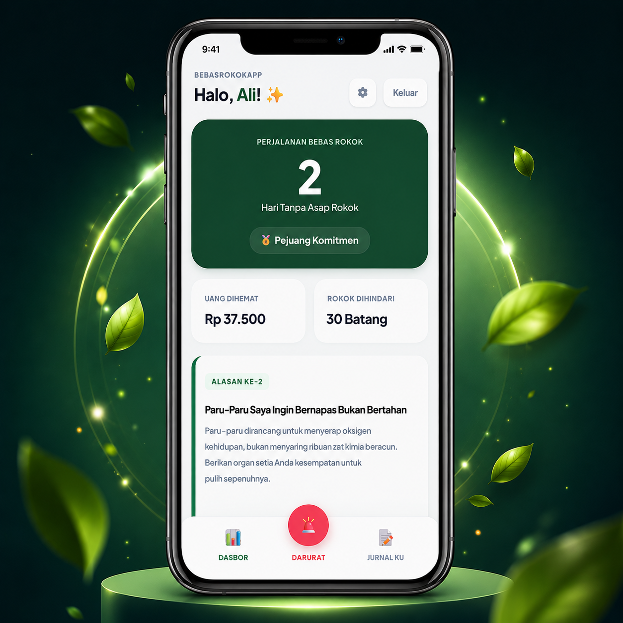 Tampilan Asli Web App BebasRokok